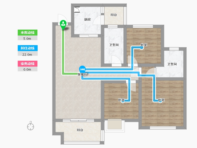 四川省-成都市-崇宁华府-80.09-户型库-动静线