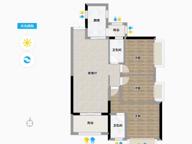 贵州省-遵义市-汇川国际温泉旅游城-80.62-户型库-采光通风