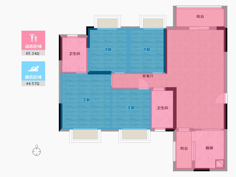 贵州省-贵阳市-贵州当代MOMΛ未来城-97.58-户型库-动静分区