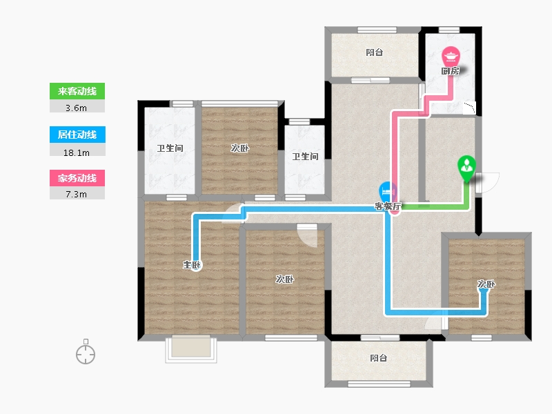 贵州省-贵阳市-贵州当代MOMΛ未来城-130.24-户型库-动静线