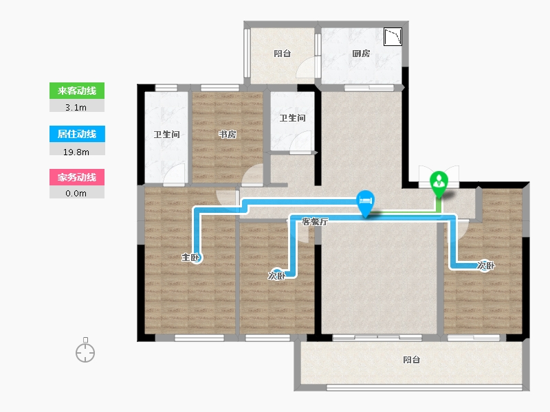 四川省-成都市-滨江领樾-123.33-户型库-动静线