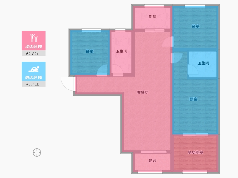 河北省-石家庄市-淳茂公园城-94.45-户型库-动静分区