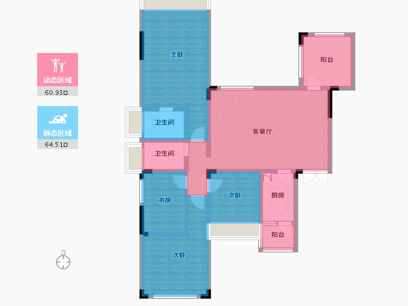 四川省-成都市-恒大银海湖-110.87-户型库-动静分区