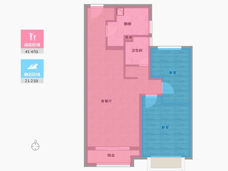 天津-undefined-融创御景宸院-56.77-户型库-动静分区