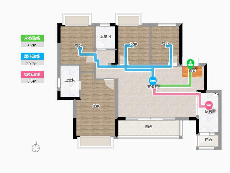 四川省-成都市-金科博翠山-95.46-户型库-动静线