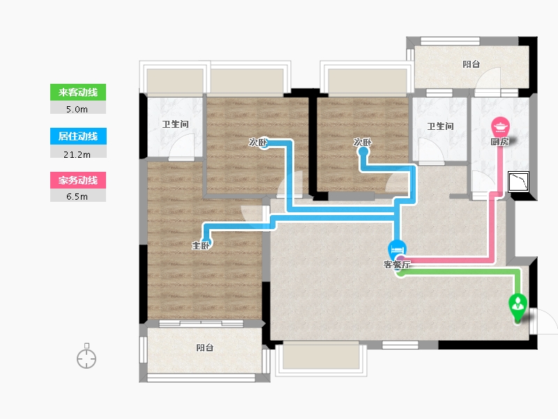 四川省-成都市-恒大银海湖-87.49-户型库-动静线