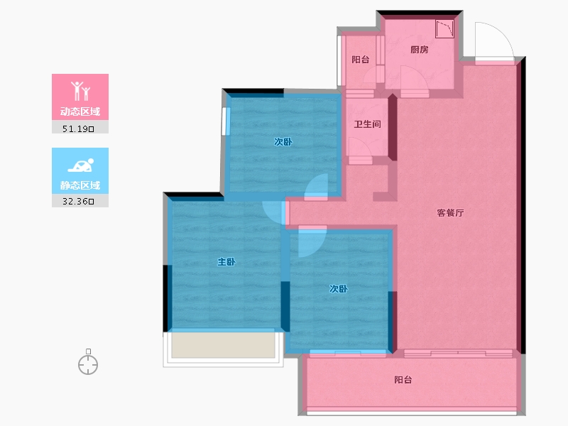 贵州省-遵义市-金科集美翰林府-73.25-户型库-动静分区