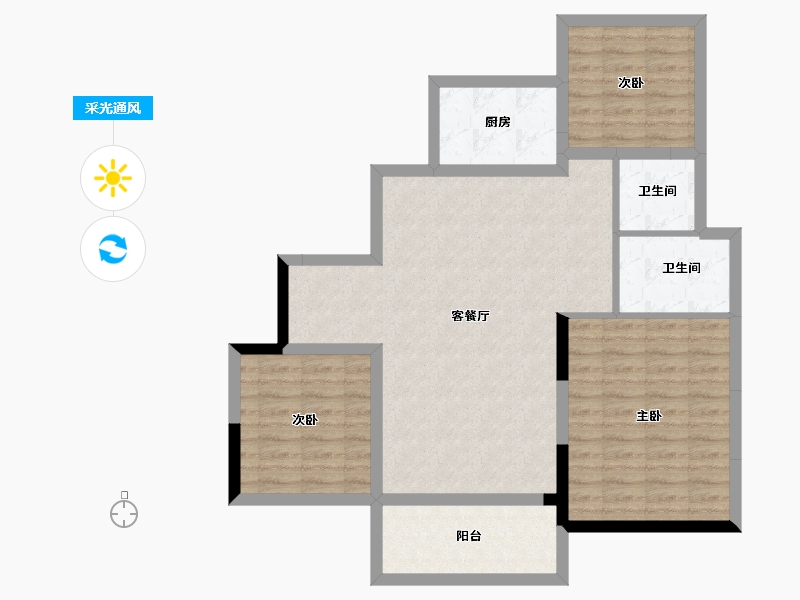 贵州省-贵阳市-中南林樾-90.09-户型库-采光通风