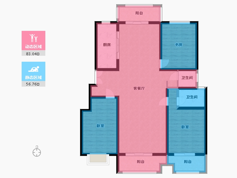 河北省-石家庄市-假日风景-125.48-户型库-动静分区