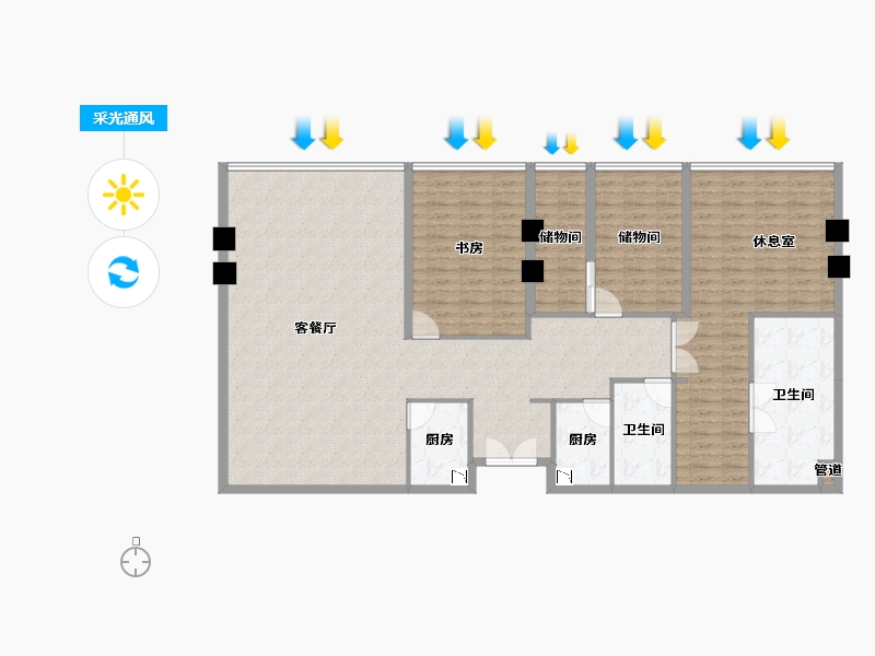 四川省-成都市-花漾锦江-152.81-户型库-采光通风