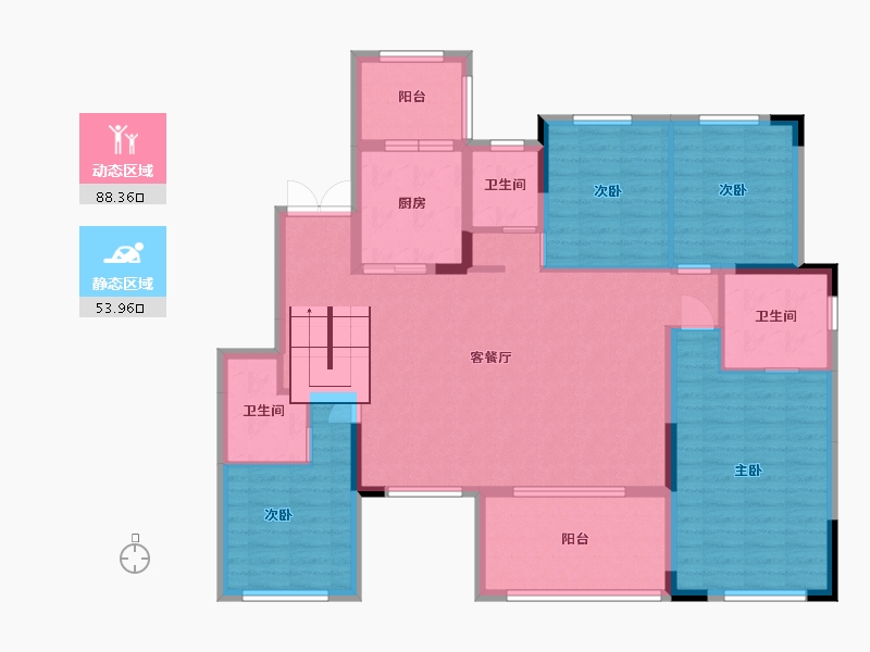 贵州省-贵阳市-中南林樾-128.63-户型库-动静分区