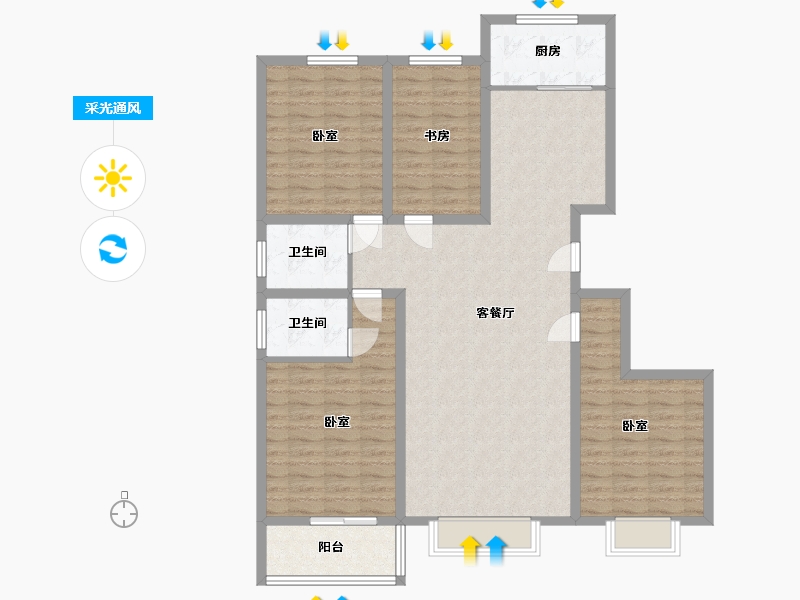 河北省-石家庄市-假日风景-122.07-户型库-采光通风