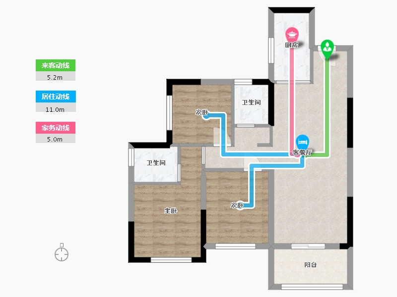 贵州省-贵阳市-中南林樾-73.39-户型库-动静线