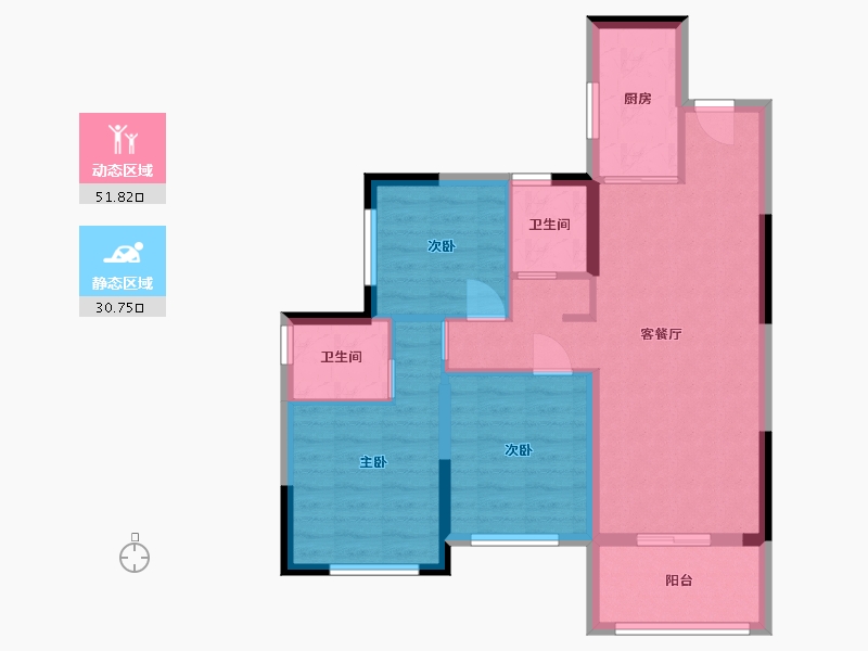 贵州省-贵阳市-中南林樾-73.39-户型库-动静分区