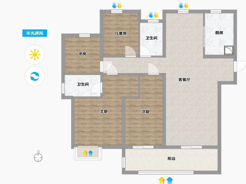 江西省-南昌市-保利和光-116.00-户型库-采光通风