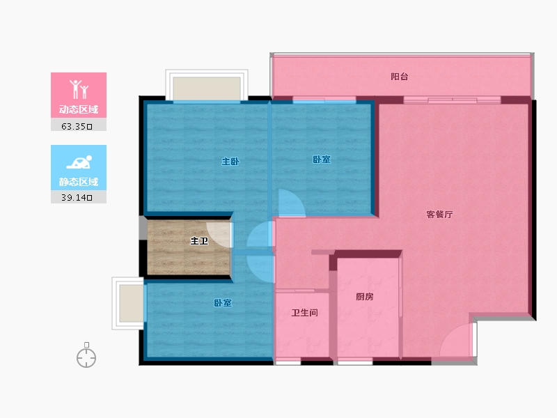 云南省-昆明市-碧桂园龙腾世家-98.00-户型库-动静分区