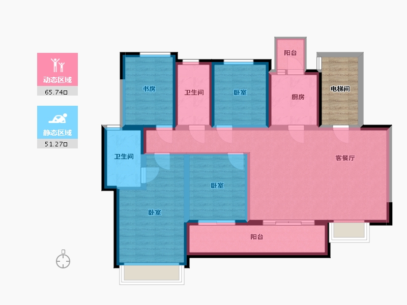 四川省-成都市-远洋朗基香汇-110.13-户型库-动静分区