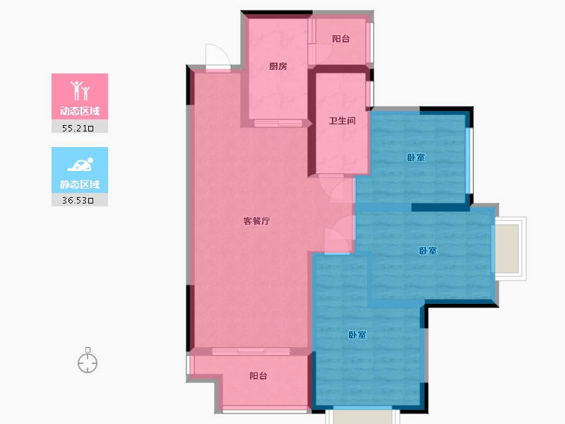 四川省-成都市-南湖名邸-81.55-户型库-动静分区