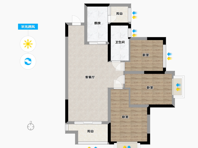 四川省-成都市-南湖名邸-81.55-户型库-采光通风