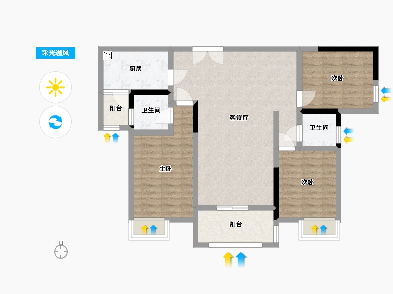 四川省-巴中市-东柠.金太阳光-86.48-户型库-采光通风