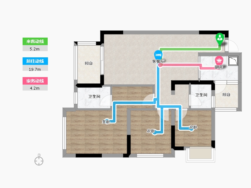 四川省-成都市-西宸春天-76.63-户型库-动静线