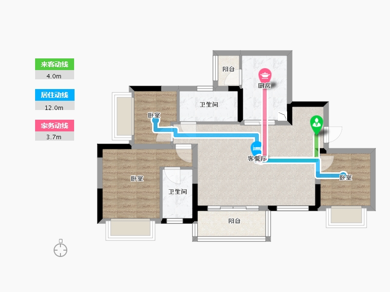 四川省-成都市-金科集美星宸-71.38-户型库-动静线