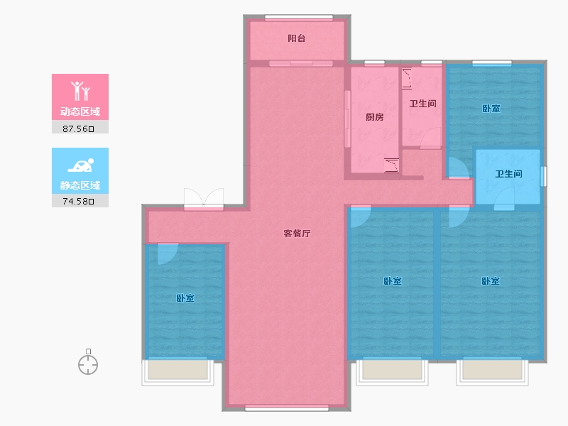 河北省-邯郸市-碧桂园·天誉-146.22-户型库-动静分区