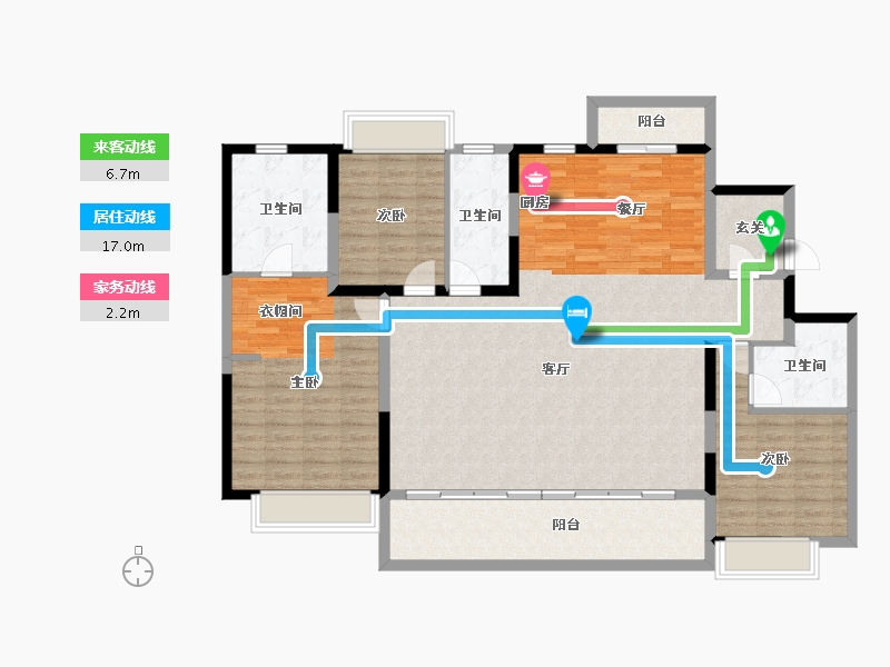 云南省-昆明市-中国中铁诺德山海春风-140.16-户型库-动静线