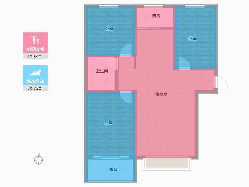 河北省-邯郸市-大树康城-95.70-户型库-动静分区