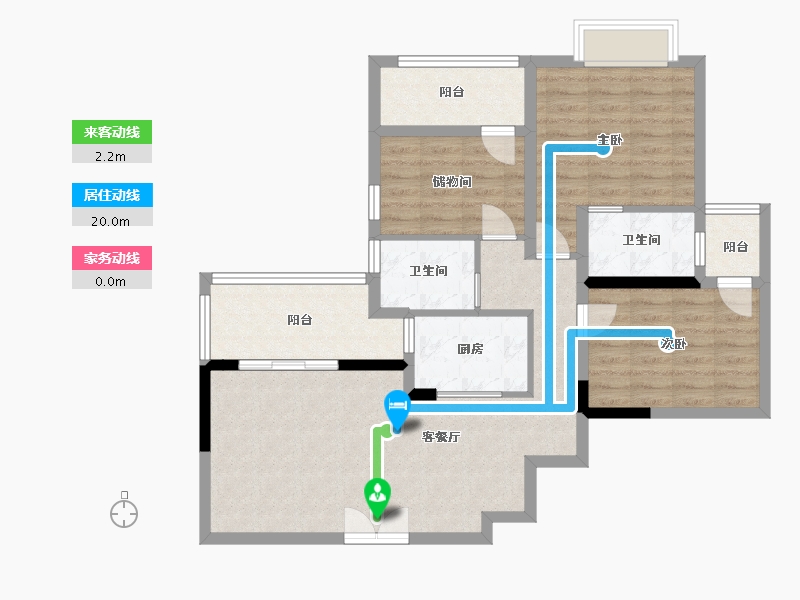 贵州省-贵阳市-清镇住投大都汇-90.75-户型库-动静线