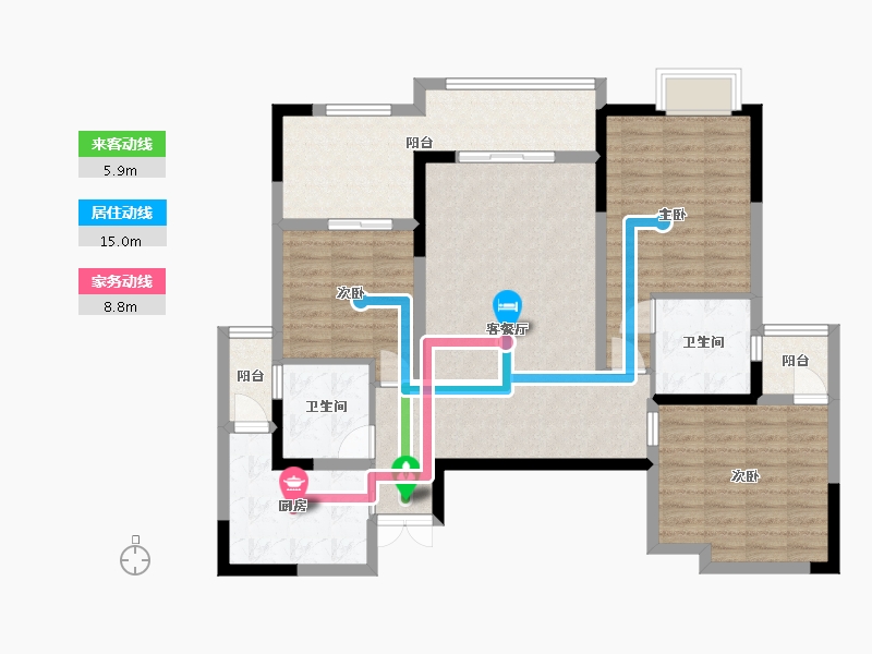 贵州省-贵阳市-清镇住投大都汇-109.63-户型库-动静线