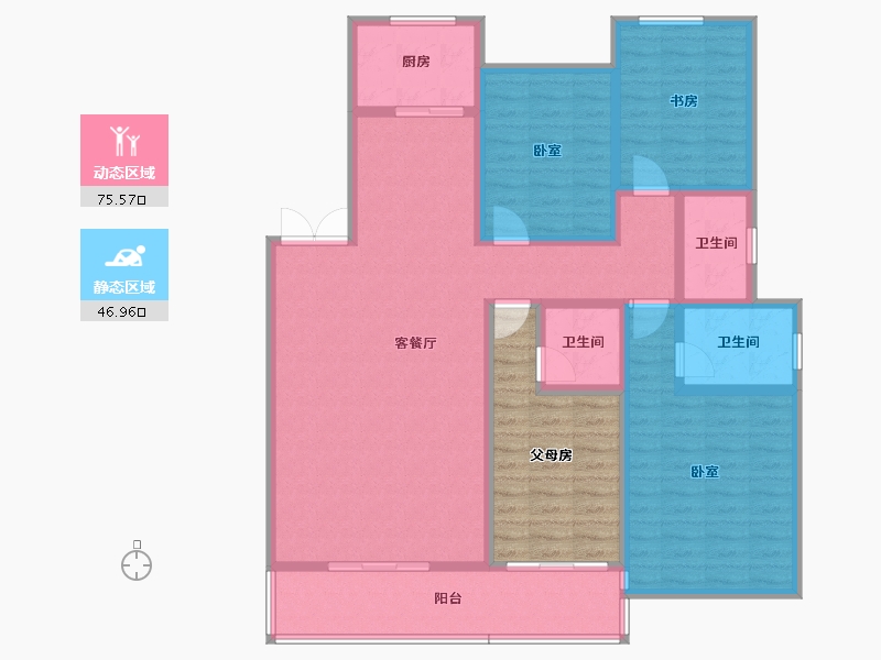 河北省-邢台市-银基悦榕府-123.43-户型库-动静分区