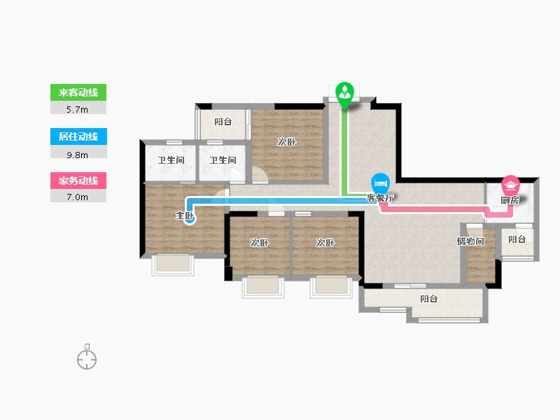 贵州省-贵阳市-清镇住投大都汇-114.55-户型库-动静线