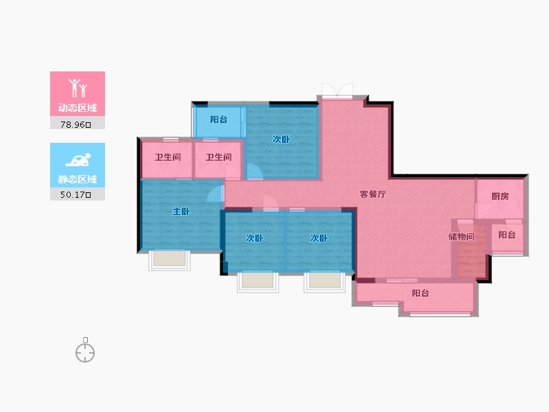 贵州省-贵阳市-清镇住投大都汇-114.55-户型库-动静分区