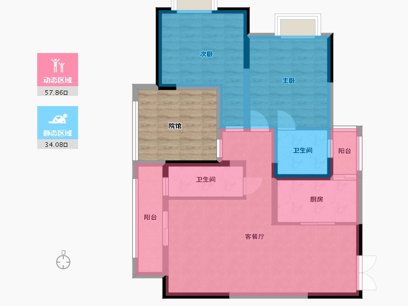 贵州省-贵阳市-清镇住投大都汇-92.12-户型库-动静分区