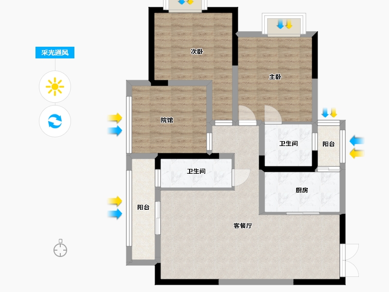 贵州省-贵阳市-清镇住投大都汇-92.12-户型库-采光通风