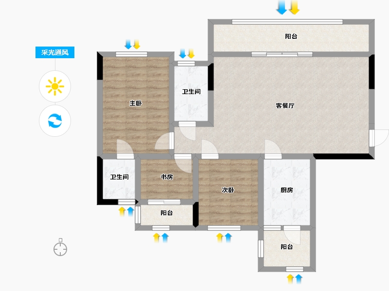 四川省-巴中市-文华春天-91.65-户型库-采光通风