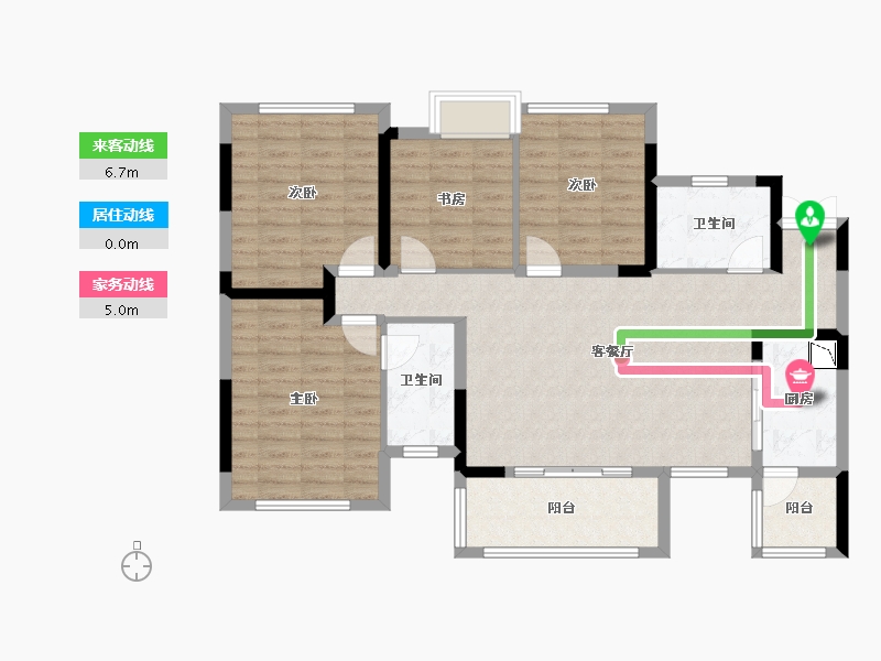 四川省-成都市-西宸春天-105.11-户型库-动静线