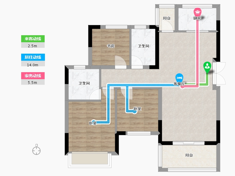 四川省-成都市-金科集美星宸-78.46-户型库-动静线