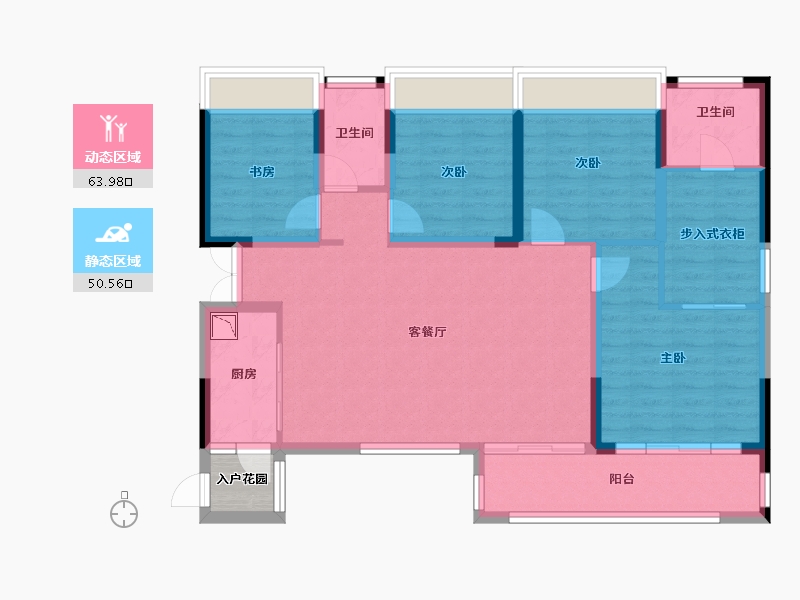 四川省-成都市-鸿涪邑号-104.80-户型库-动静分区