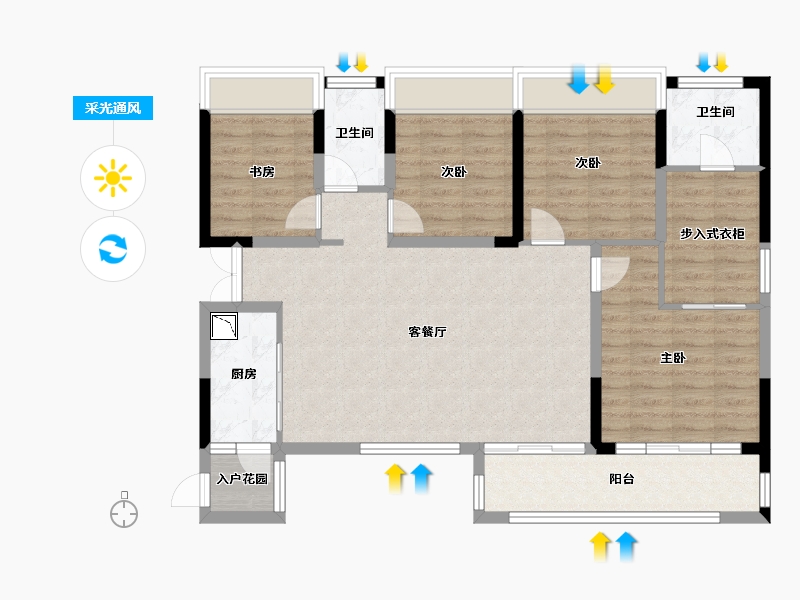 四川省-成都市-鸿涪邑号-104.80-户型库-采光通风