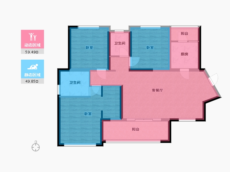 四川省-成都市-置信国色天乡鹭湖宫10区-97.36-户型库-动静分区