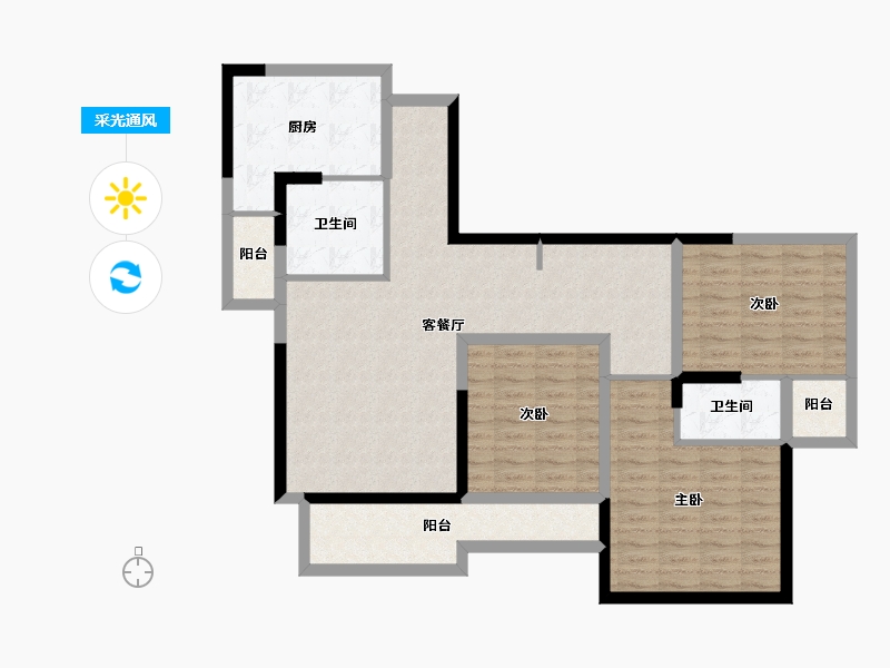 贵州省-贵阳市-清镇住投大都汇-104.59-户型库-采光通风