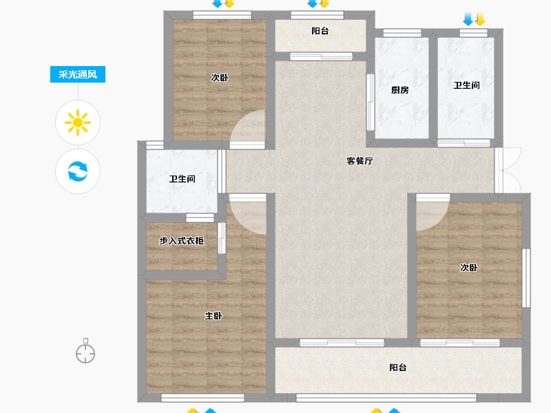 河北省-石家庄市-高远森霖城-94.51-户型库-采光通风