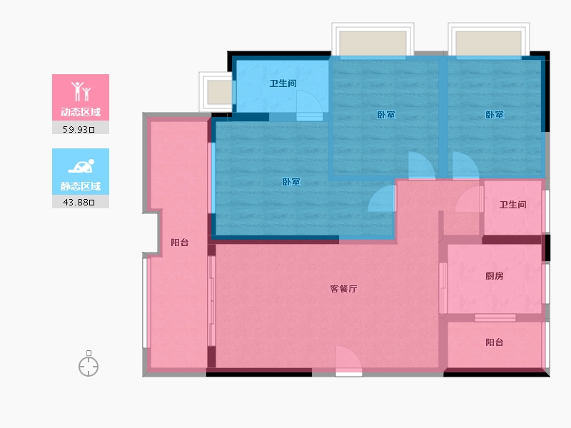 四川省-成都市-东山府锦-92.49-户型库-动静分区