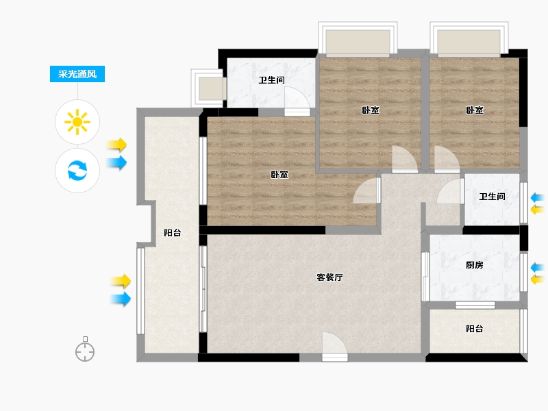 四川省-成都市-东山府锦-92.49-户型库-采光通风