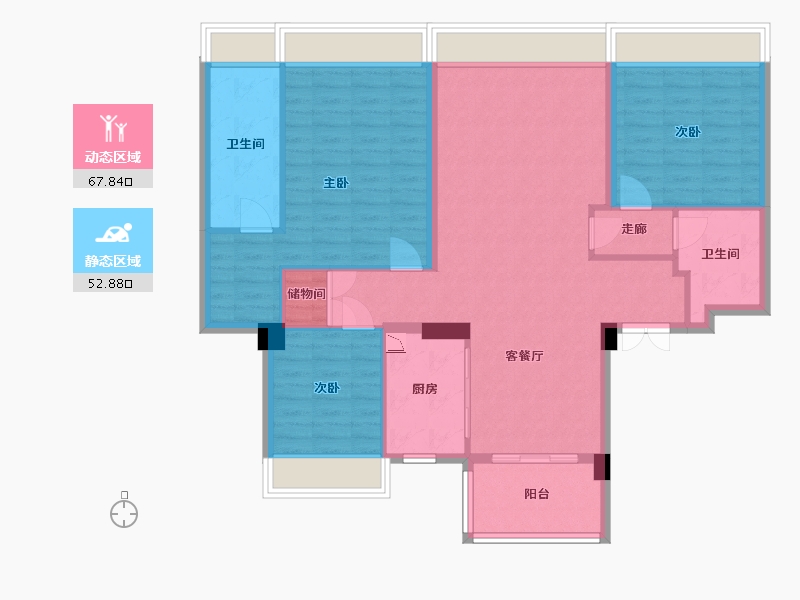 上海-上海市-尚峰名邸-108.93-户型库-动静分区