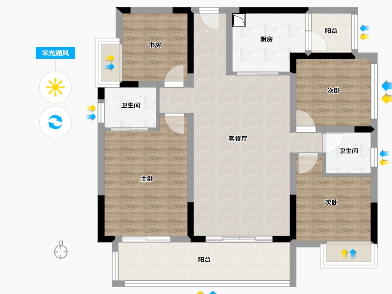 四川省-成都市-西宸春天-99.76-户型库-采光通风