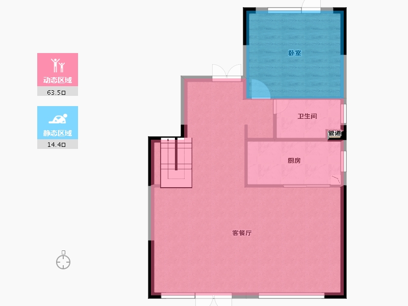 云南省-昆明市-碧桂园龙川府-72.28-户型库-动静分区