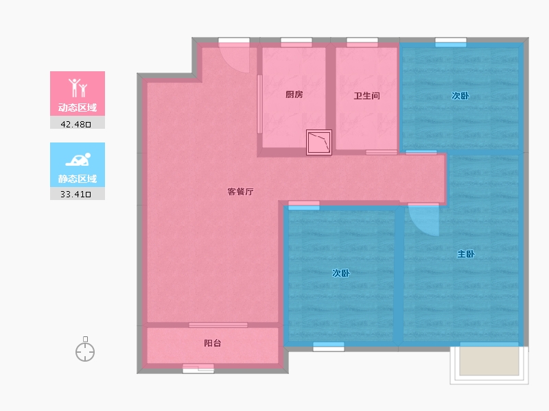 山东省-济南市-烯谷国际-67.30-户型库-动静分区